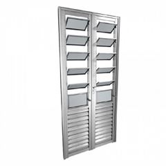 Porta Aluminio Basculante Duplo Vidro Liso 120x210 MCPDBNTL002 Natural - Ref.EMC007021 - QUALITY