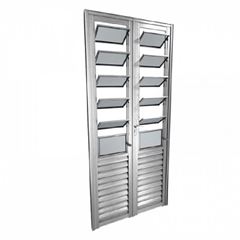Porta Aluminio Basculante Duplo Vidro Canelado 120x210 MCPDBNTC002 Natural - Ref.EMC006017 - QUALITY