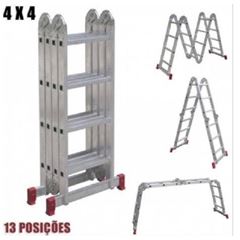 Escada Alumínio 3x4 Degraus Articulada 13 Posições - Ref.ESC0293 - BOTAFOGO
