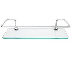 Porta Shampoo Inox e Vidro 30cm Transparente - Ref.31630 - BOGNAR