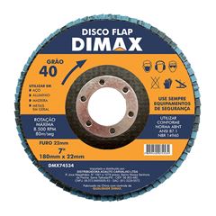 Disco Lixa Grão 40 178x22mm Flap DIMAX / REF. DMX74534