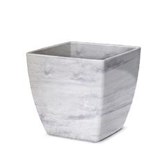 Cachepô Plástico Quadrado Elegance nº 01 Branco Carrara - Ref.610170530 - NUTRIPLAN