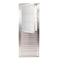Porta de Alumínio com Postigo Vidro Canelado Lado Direito 80x210cm FNPPC - Ref.FRN030001 - FREEDOM