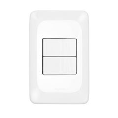 Interruptor Duplo 1 Tecla Simples + 1 Tecla Paralelo 10A 4x2 Pop Branco- Ref.LGX102 - PIAL