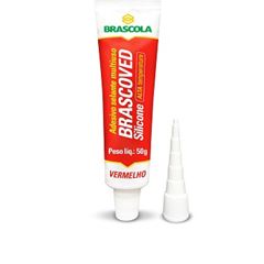Adesivo Silicone 50g Brascoved Alta Temperatura Vermelho BRASCOLA / REF. 3 3020009