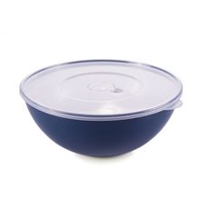 Bowl de  Plástico 350ml Redondo com Tampa  Duo 360 Azul Intenso - Ref.388 - PLASÚTIL