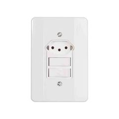 Interruptor 4x2 Duplo + 1 Tomada 2P+T 10A Millenium Branca - Ref.39135 - MECTRONIC