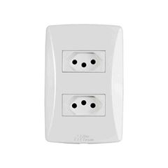 Tomada 4x2 Dupla 2P+T 20A Petra Branca - Ref. 39162 - MECTRONIC