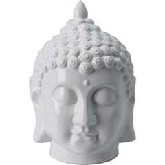 Cabeça de Buda em Cerâmica Decorativa Branca - Ref. NB1450470 - EXCELLENT HOUSEWARE