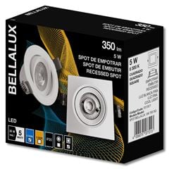 Spot em Abs Led 5w Bivolt Embutir Quadrado 6500K Branco BELLALUX / REF. 7017877