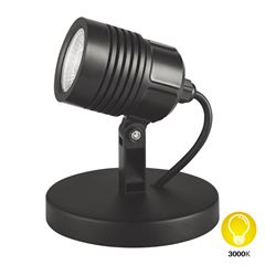 Spot ABS LED 6w Garden 3000k IP65 Base Redonda Preto - Ref. DI83222 - DILUX