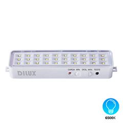 Luminária de Emergência à Bateria 1w 30 LED Pocket 6500k Branco - Ref. DI82652 - DILUX