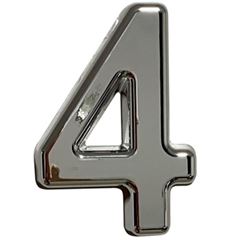 Número ABS 4 Residencial 15cm 3D Metalizado Prata - Ref. 1888.1.01 - TUROSSI