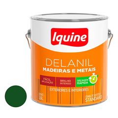 Tinta Esmalte Sintético Brilhante Delanil Madeiras e Metais 3,6 Litros Verde Folha IQUINE / Ref.193203401