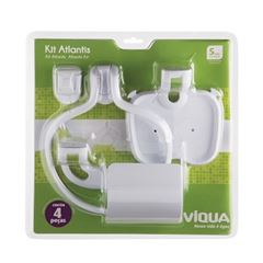 Kit Acessórios para Banheiro ABS com 4 Peças Atlantis Branco - Ref. 1520102 - VIQUA