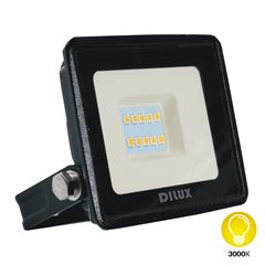 Refletor Led de Alumínio Ultra Slim 10W Bivolt 3000K Preto DILUX / REF. DI84038
