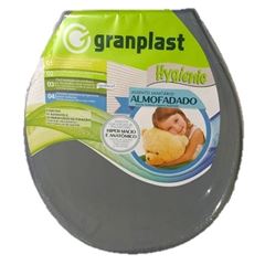 Assento Plástico Almofadado Hygienic Cinza - Ref. 759 - GRANPLAST