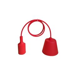 Pendente de Silicone Solo 127-220V Vermelho E-27 DILUX/REF.: DI89316