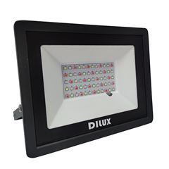 Refletor de Led em Alumínio 50w Bivolt Slim RGB Preto DILUX / Ref. DI88074