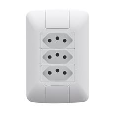 Tomada 4x2 tripla 2P+T 20A 250V Aria Branco TRAMONTINA / REF. 57241/079