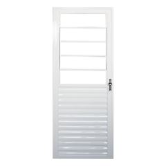 Porta de Giro Basculante Lado Esquerdo Home de Vidro Liso 80X210 Alumínio Branco QUALITY / REF. HOB043001