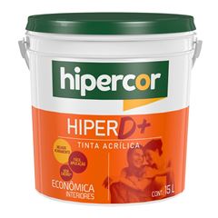 Tinta Acrílica Fosca 15L Hiper D+ Branco Neve HIPERCOR / REF. 624300261