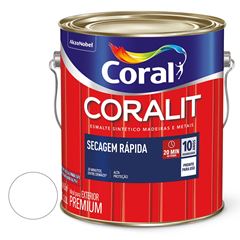 Tinta Esmalte Brilhante 3L Coralit Secagem Rápida Branco CORAL / REF. 5771288