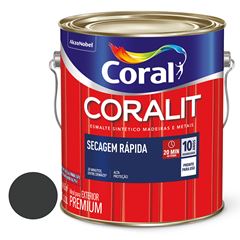 Tinta Esmalte Brilhante 3,0L Coralit Secagem Rápida Preto CORAL / REF. 5771528