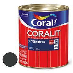 Tinta Esmalte Brilhante 750ml Coralit Secagem Rápida Preto CORAL / REF. 5771530
