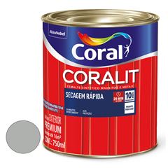 Tinta Esmalte Brilhante 750ml Coralit Secagem Rápida Platina CORAL / REF. 5771539