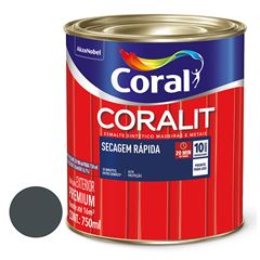 Tinta Esmalte Brilhante 750ml Coralit Secagem Rápida Cinza Escuro CORAL / REF. 5771733