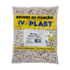 Bucha Fixadora de Plástico 6 1000 Peças Branco IVPLAST / REF. 82500106