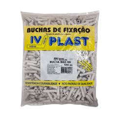 Bucha Fixadora de Plástico 8 500 Peças Branco IVPLAST / REF. 82500106