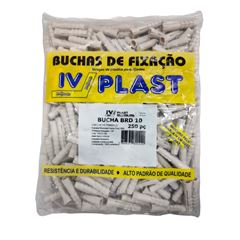 Bucha Fixadora de Plástico 10 250 Peças Branco IVPLAST / REF. 82500110