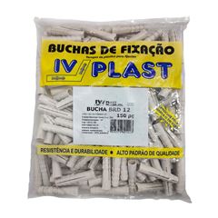 Bucha Fixadora de Plástico 12 150 Peças Branco IVPLAST / REF. 82500110