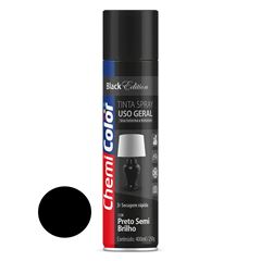 Tinta Spray Uso Geral 400ml Semi Brilho Preto CHEMICOLOR / REF. 0680233