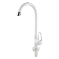 Torneira para Cozinha em ABS de Mesa com Bica Móvel 1/4v MVC Quartzo Branco HERC / REF. 2980
