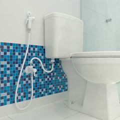 Kit Ducha Higiênica Manual em ABS 1,20m Branco BLUKIT / REF. 221204-21