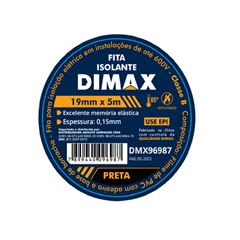 Fita Isolante 19mmx5m Preta DIMAX / REF. DMX96987