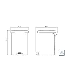 Lixeira em Aço Inox Redonda com Pedal New 12L Polido TRAMONTINA / REF. 94538712