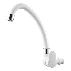 Torneira para Cozinha em ABS de Parede com Bica Móvel Tivoli Branco e Cromado HERC / REF. 1000000520