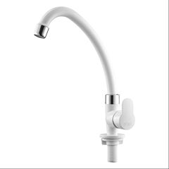 Torneira para Cozinha em ABS de Mesa com Bica Móvel Tivoli Branco e Cromado HERC / REF. 1000000527