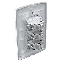 Interruptor Triplo 4x2 Soft 10A/250VCA com Placa Petra Branco MECTRONIC / REF. 81082