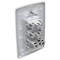 Interruptor Duplo Simples 4x2 Soft + 1 Tomada 2P+T 20A/250VCA com Placa Petra Branco MECTRONIC / REF. 39845