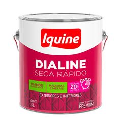 Tinta Esmalte Alto Brilho 3L Dialine Seca Rápido Alumínio IQUINE / REF. 62201182R