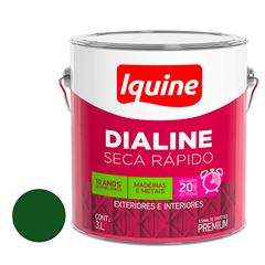 Tinta Esmalte Alto Brilho 3L Dialine Seca Rápido Verde Folha IQUINE / REF. 62203482