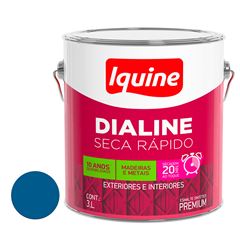 Tinta Esmalte Alto Brilho 3L Dialine Seca Rápido Azul França IQUINE / REF. 62204982