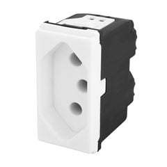 Tomada Módulo 1m Simples 2P+T 20A Pop Branco PIAL / REF. LG03020