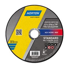 Disco de Corte Fino em Inox 4.1/2X3/64 Standard NORTON / REF. 66252849762