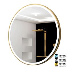 Espelho Led Emoldurado 60cm Redondo Louise Dourado DESIGN DECOR / REF. DDC97618
